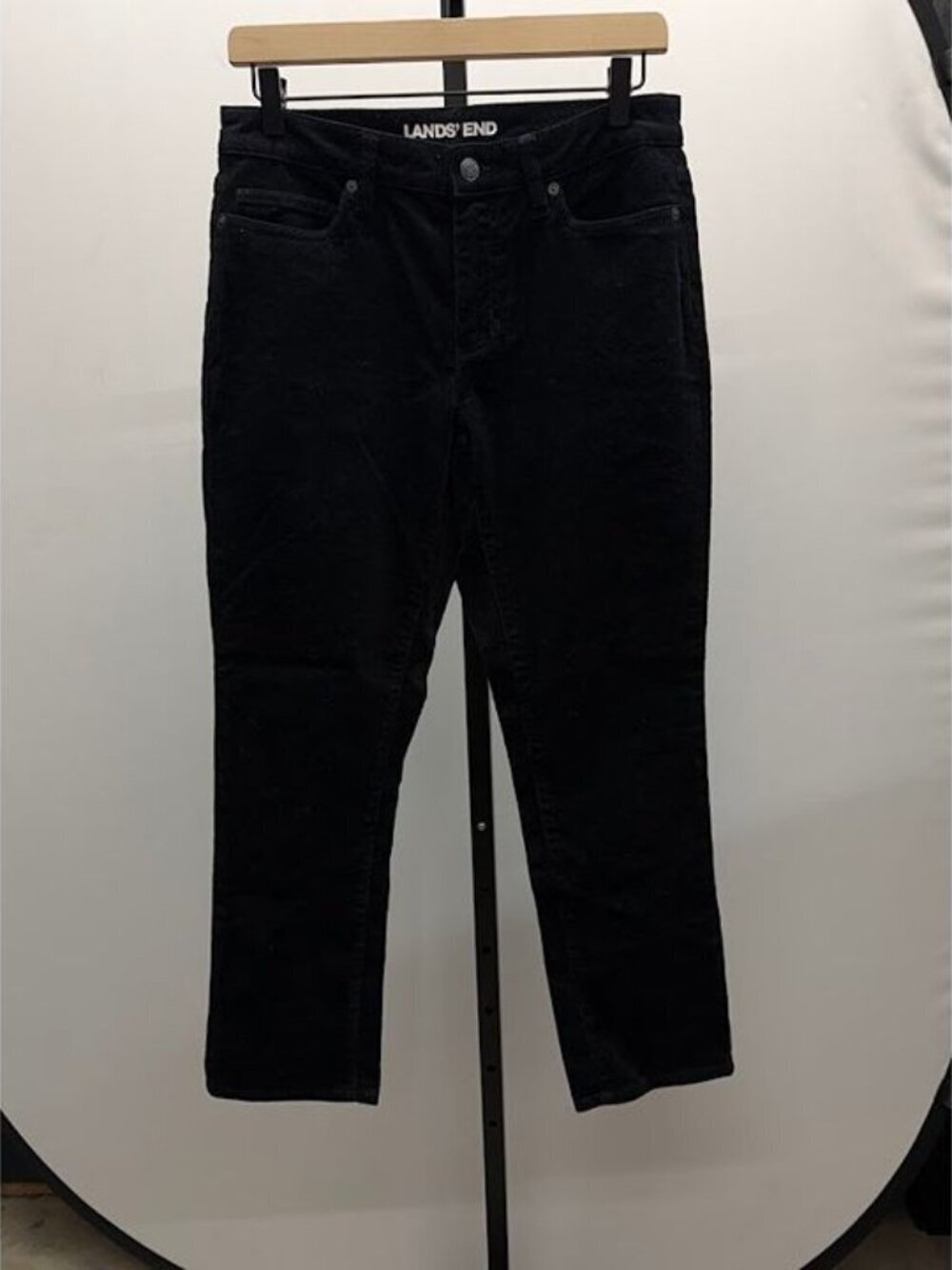 Lands' End Black Corduroy Crop Pants